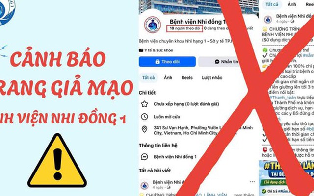 Bệnh viện Nhi Đồng 1 phát cảnh báo có trang fanpage giả mạo bệnh viện