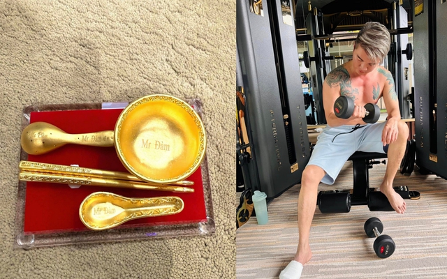 Soi bát, đũa, thìa vàng khắc tên chính chủ của "ông hoàng nhạc Việt"