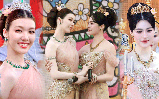 2 nữ thần Songkran đang gây sốt đất Thái: Xinh đẹp như xé truyện tranh bước ra, soi giá loạt trang sức mà hoảng hốt!
