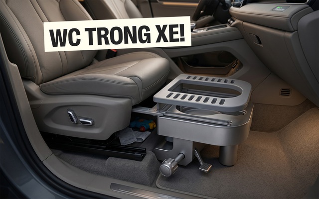 Đỉnh cao của ghế ô tô là tích hợp… bồn cầu: Có thiết bị thông gió, thổi mùi, hữu ích trên những cao tốc dài thiếu trạm dừng nghỉ