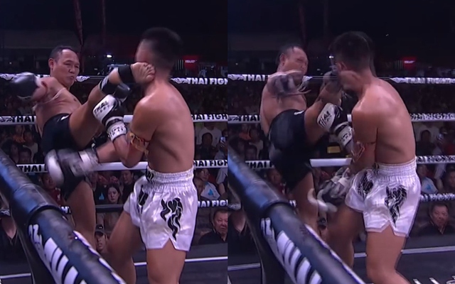 Huyền thoại Muay Saenchai tung đòn duy nhất hạ võ sĩ Trung Quốc trong 25 giây