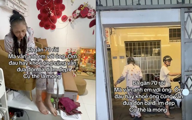 Cụ bà 70 tuổi luôn được chồng đưa đi làm đẹp, dân mạng trẻ xuýt xoa ghen tị