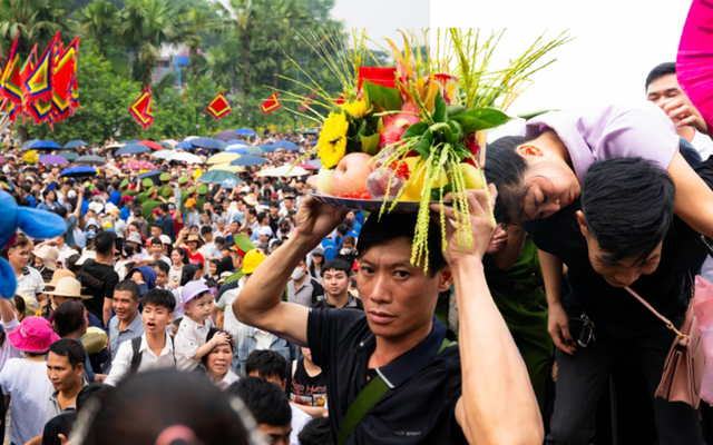 Biển người đổ về Đền Hùng trong ngày Giỗ Tổ Hùng Vương: Người dân đội lễ chen chân hành hương, ngất xỉu giữa dòng người đông đúc