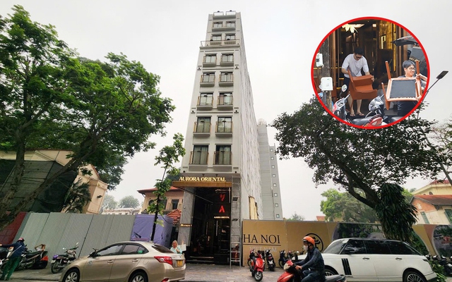 Cận cảnh khách sạn 9 tầng trên “đất vàng” cạnh Hồ Hoàn Kiếm bắt đầu di dời tài sản để giải phóng mặt bằng