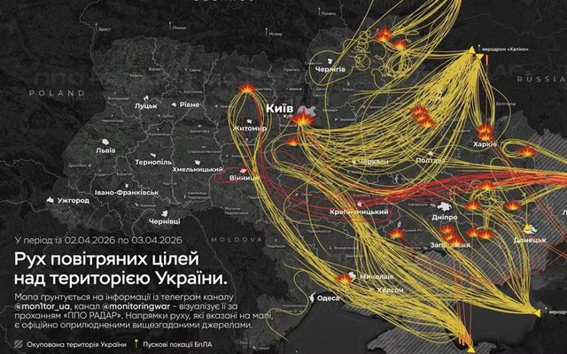 Chỉ trong một đêm, Nga phóng 579 tên lửa và UAV vào cơ sở trọng yếu của Ukraine