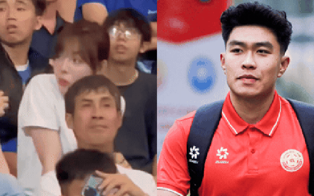 Camera nhà đài "tóm dính" hotgirl bắn súng Phí Thanh Thảo xinh đẹp đi cổ vũ Lý Đức (U23 Việt Nam), đập tan tin đồn rạn nứt