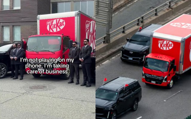 Sau vụ 12 tấn kẹo bị cướp, KitKat có màn hộ tống "cấp quốc gia" với hàng loạt SUV đen, vệ sĩ gây chú ý