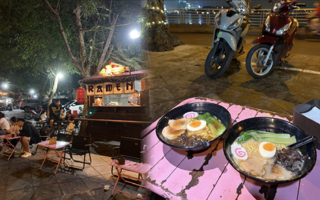 Bát ramen vỉa hè 65.000 gây sốt Hồ Tây, khách ngồi bó gối chịu nóng vẫn xì xụp khen ngon
