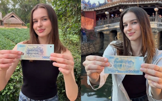 Cầm tờ 500.000, 50.000 và 20.000 đồng, cô gái Tây vỡ òa trước cảnh sắc đời thực trong chuyến hành trình xuyên Việt