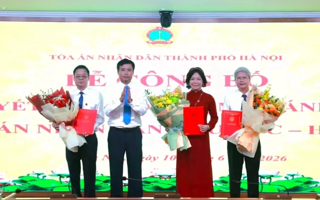 Hà Nội: Bổ nhiệm 3 Chánh án Tòa án nhân dân khu vực