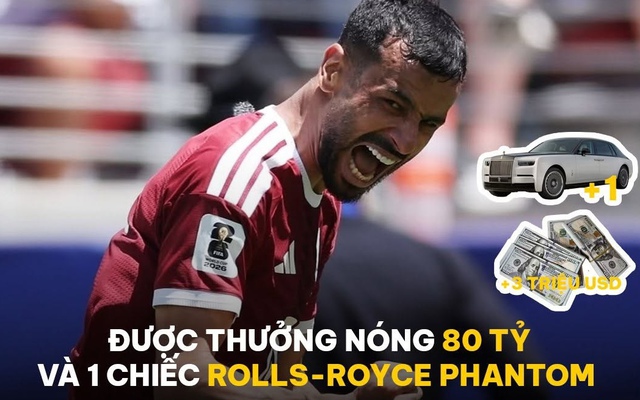 Cầu thủ Qatar ghi bàn lịch sử ở World Cup được thưởng nóng 79 tỷ đồng cùng siêu xe Rolls-Royce, thực hư thế nào?