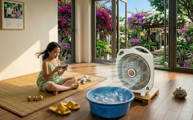 Đặt chậu nước trước quạt có làm mát phòng hơn?