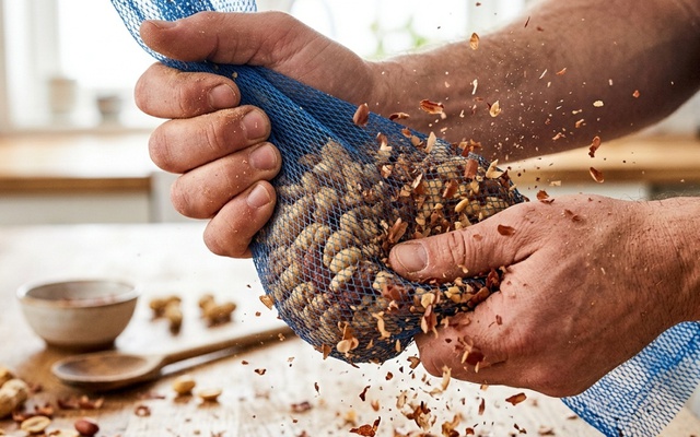 Mẹo bóc vỏ đậu phộng nhanh