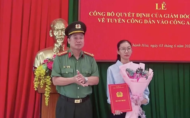 Tuyển vợ thiếu tá Nguyễn Xuân Hải vào ngành Công an