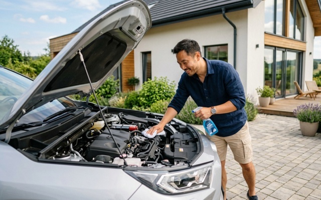 Cách tự vệ sinh khoang máy ô tô tại nhà