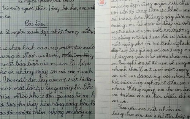 Học sinh tiểu học viết văn tả mẹ "đen sì, răng vàng khè", dân mạng đọc cười lăn lộn nhưng đọc đến dòng cuối bỗng nghẹn ngào!