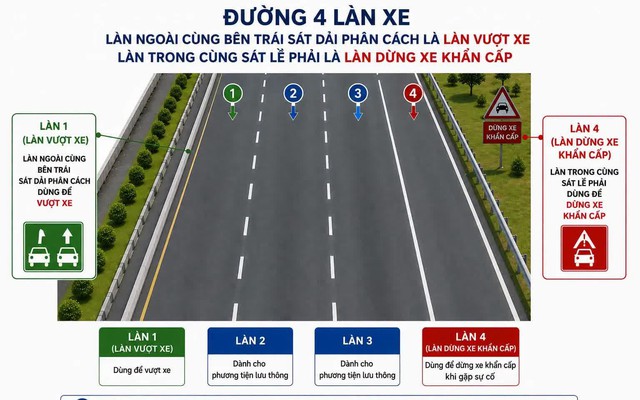 Đề xuất "làn vượt xe" trên cao tốc: Bắt buộc chuyển về làn phải sau khi vượt