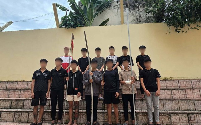 Tạm giữ nhóm thanh thiếu niên ném dao phóng lợn về phía công an để tẩu thoát