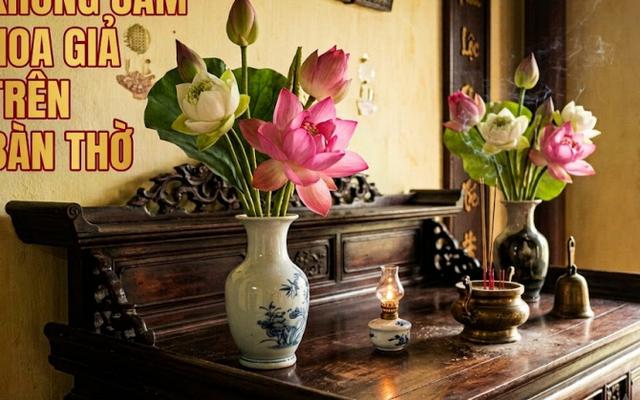 Vì sao không nên cắm hoa giả trên bàn thờ?