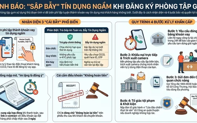 Cảnh báo chiêu “biến” phí tập gym thành khoản vay