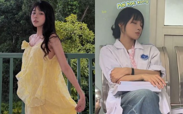 Nữ sinh viên Y khoa gây chú ý với nhan sắc xinh đẹp khi ngồi ngủ gật trên hành lang bệnh viện, hóa ra là vợ cầu thủ nổi tiếng
