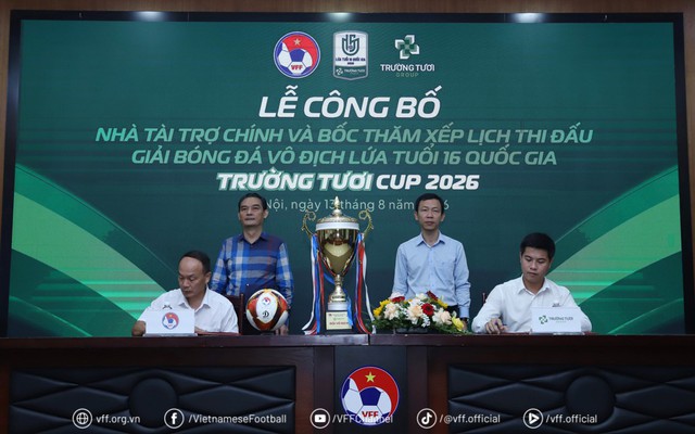 Tập đoàn Trường Tươi là Nhà tài trợ chính Giải bóng đá Vô địch lứa tuổi 16 quốc gia 2026