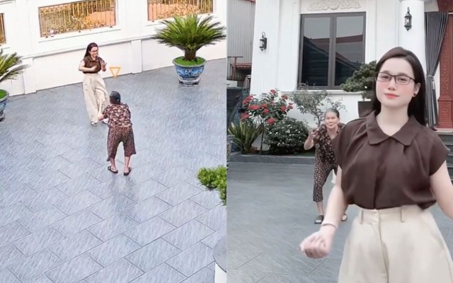 Khoảnh khắc bà cụ U90 lưng còng vẫn nhảy TikTok cùng cháu gái gây sốt mạng