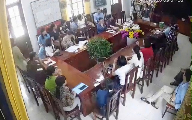 Nữ hiệu trưởng đập bàn, ném cốc đề nghị xác minh người cung cấp và động cơ phát tán video có từ 10 tháng trước