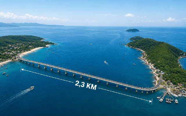 Không làm cáp treo, địa phương này quyết định xây cầu vượt biển 2000 tỷ đồng nối 2 hòn đảo: Dài 2,3km, thời gian di chuyển rút ngắn chỉ còn vài phút