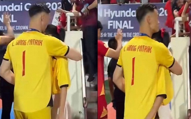 Danh tính người đẹp được Thủ môn Lê Giang Patrik ôm và hôn lên trán ngay sau khi tuyển Việt Nam đăng quang ASEAN Cup 2026