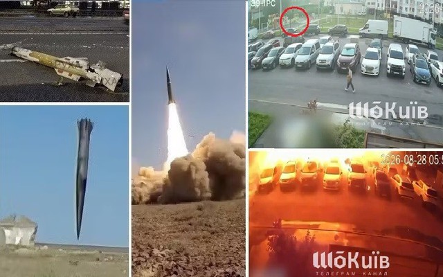 Tên lửa phòng không Ukraine đánh trúng bãi đỗ xe ở thủ đô Kiev