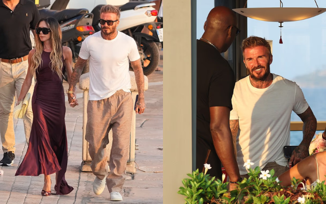 David Beckham cao lớn 1m80 vẫn hoá nhỏ bé bên sao bóng rổ cao gần 2m, Victoria 52 tuổi khí chất và nhan sắc vẫn áp đảo