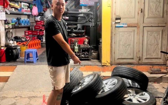 Danh tính tên trộm bánh xe ô tô ở khu đô thị Hà Nội