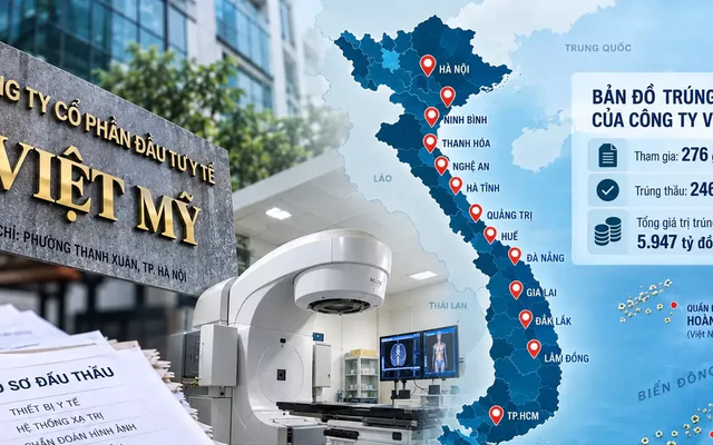 Bản đồ trúng thầu trải khắp các tỉnh, thành của Công ty Việt Mỹ