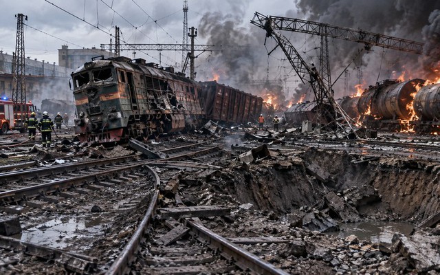 Mỗi tháng, Nga phá hủy 90 đầu máy xe lửa của Ukraine