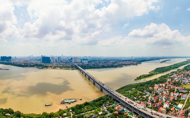 Toàn cảnh hai bờ sông Hồng trước quy hoạch trục đại lộ cảnh quan 11.400ha
