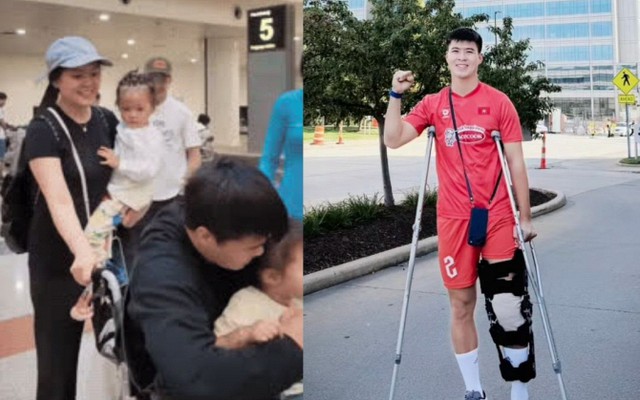 Duy Mạnh trở về sau ca phẫu thuật chấn thương, xúc động ôm chầm lấy con gái