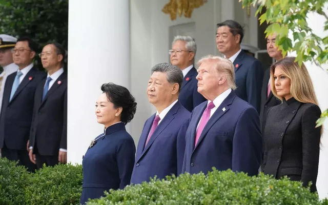 Tổng thống Mỹ Donald Trump đón Chủ tịch Trung Quốc Tập Cận Bình tại Nhà Trắng
