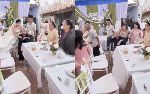 Cụ bà che mặt khóc như mưa khi cháu gái lấy chồng, dân mạng muốn khóc theo