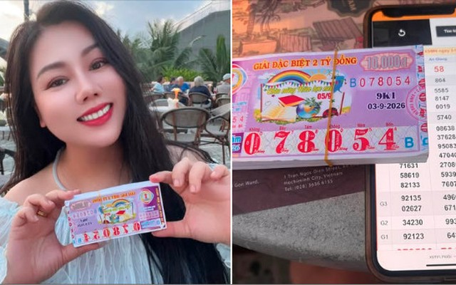 Nữ ca sĩ quê Kiên Giang trúng 160 tờ vé số