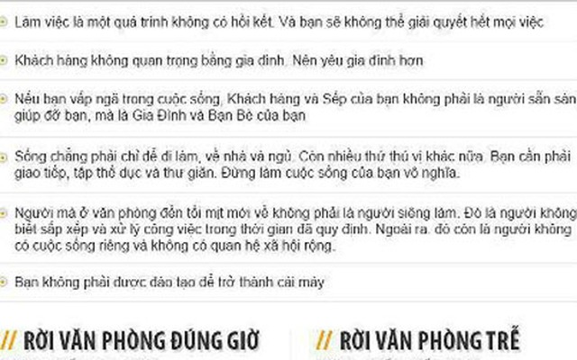 Tranh cãi quanh việc “Hãy rời văn phòng đúng giờ”