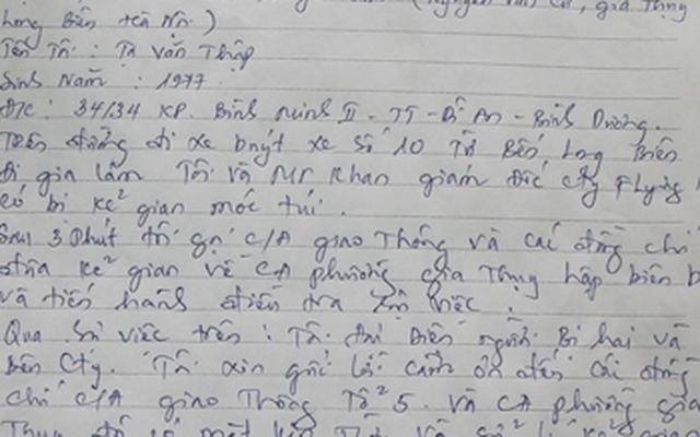 Người nước ngoài viết thư cảm ơn CSGT bắt cướp