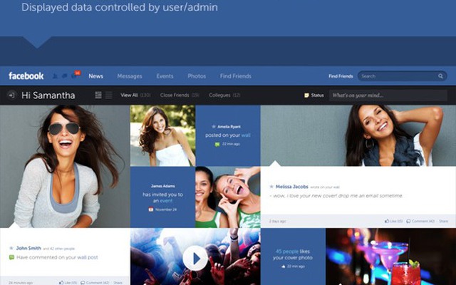 Mẫu thiết kế giao diện Facebook mang hơi hướng "phẳng" tuyệt đẹp
