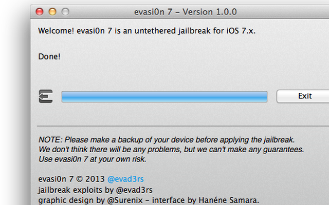 Hướng dẫn jailbreak iOS 7 bằng evasi0n cho tất cả iPhone/iPad