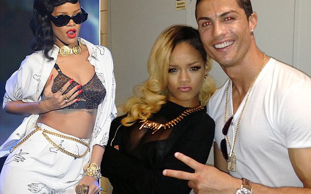 Rihanna uốn éo tạo dáng bên Ronaldo