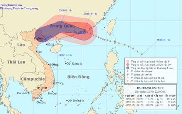 Bão số 9 suy yếu nhanh thành áp thấp nhiệt đới