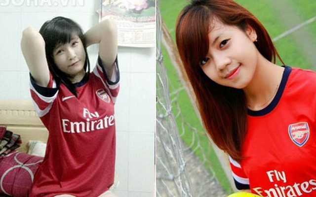 Ngắm fan nữ Việt cực xinh đẹp của Arsenal