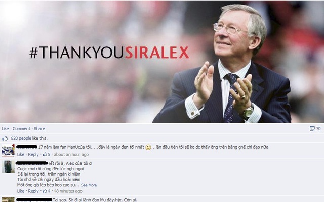 Thơ CĐV Việt Nam gửi Sir Alex Ferguson
