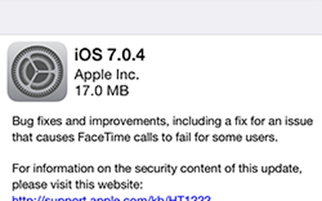 Apple phát hành iOS 7.0.4, hướng dẫn cập nhật và lưu ý