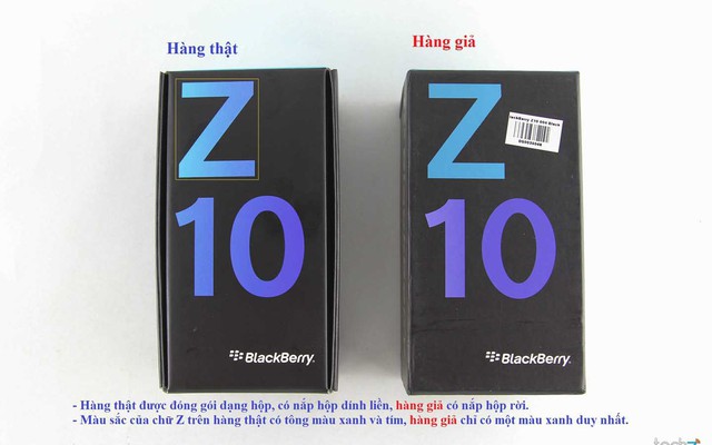 Cách phân biệt BlackBerry Z10 thật và giả đúng 100%